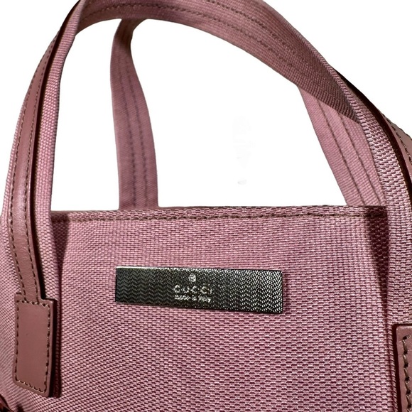 GUCCI Pink Canvas & Leather Mini Hand Bag - Picture 5 of 12